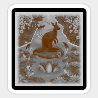 AI generated rabbit wasp Kangaroo mushroom Sticker